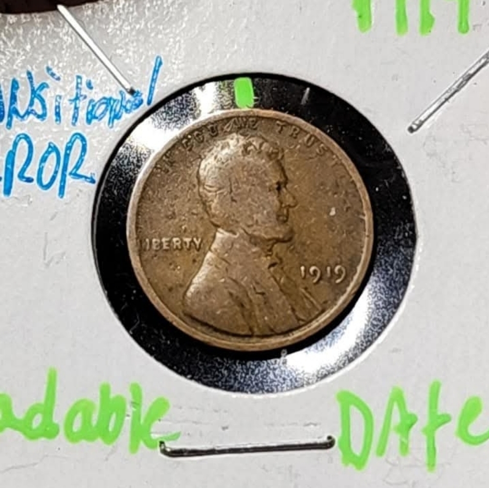 1919 transitional error wheat cent